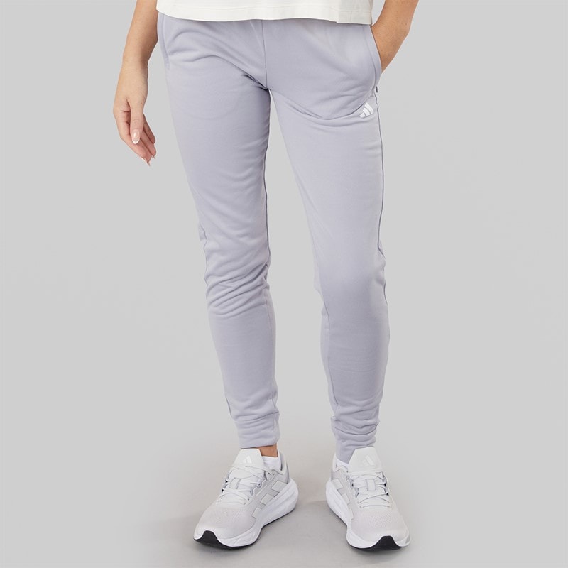 adidas Dames Aeroready Game And Go Tapered Fleece Joggingbroek Gloy Grey/Wit - Afbeelding 1