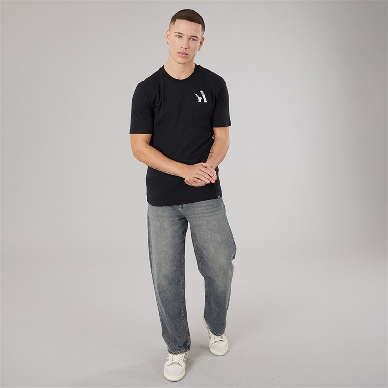 adidas Heren Lounge Slippers Grafisch T-shirt met Zak Zwart - Afbeelding 4
