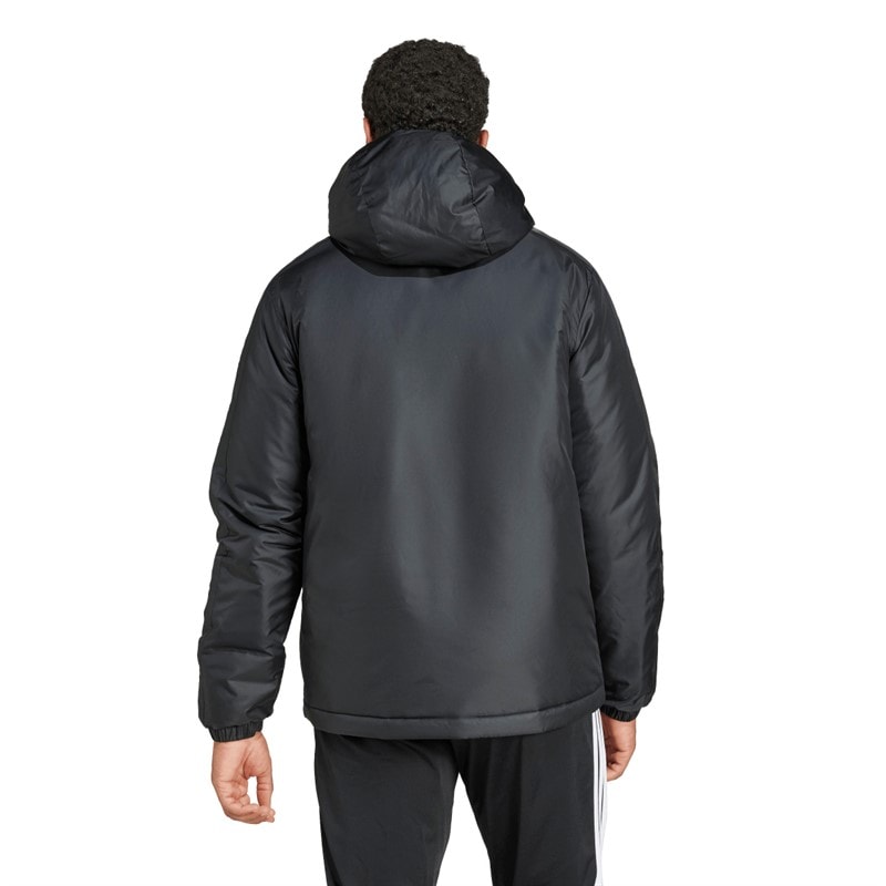 adidas Heren Essentials 3 Strepen Geïsoleerde Jas met Capuchon Zwart - Afbeelding 2