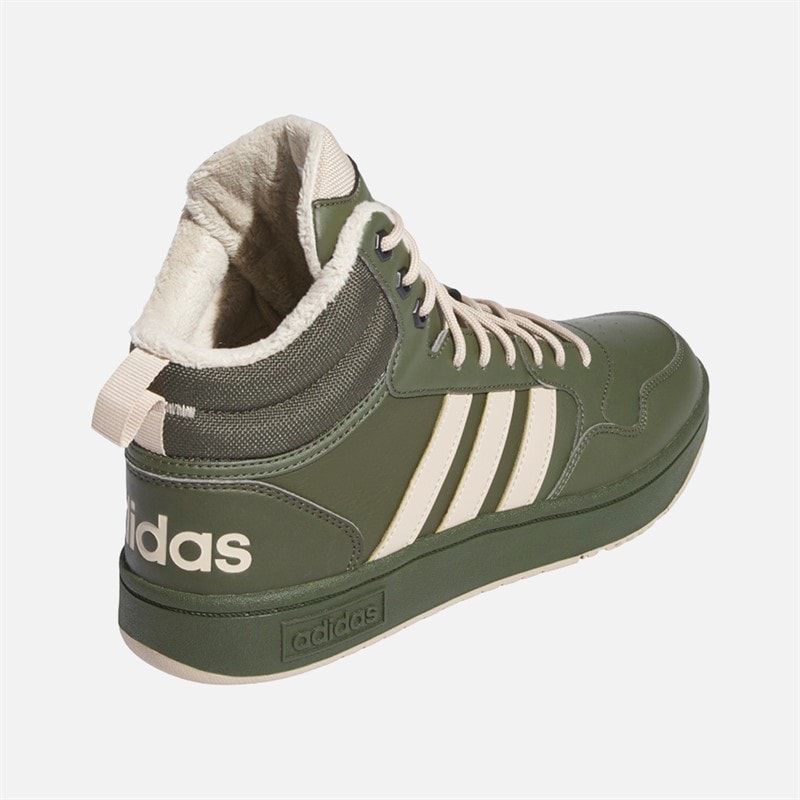 adidas Heren Hoops 3.0 Mid Fur Voering Sneakers Night Cargo/Clay Brown/Core Black - Afbeelding 3