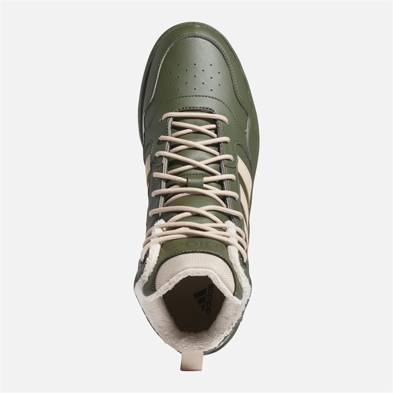 adidas Heren Hoops 3.0 Mid Fur Voering Sneakers Night Cargo/Clay Brown/Core Black - Afbeelding 4