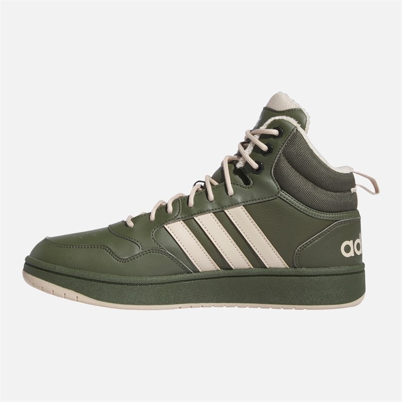 adidas Heren Hoops 3.0 Mid Fur Voering Sneakers Night Cargo/Clay Brown/Core Black - Afbeelding 5