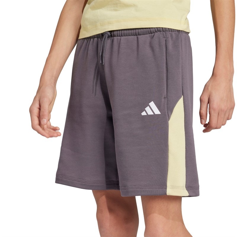 adidas Junior Jongens seizoensgebonden basics kleurblok shorts Grijs/Powder Yellow/Wit - Afbeelding 3