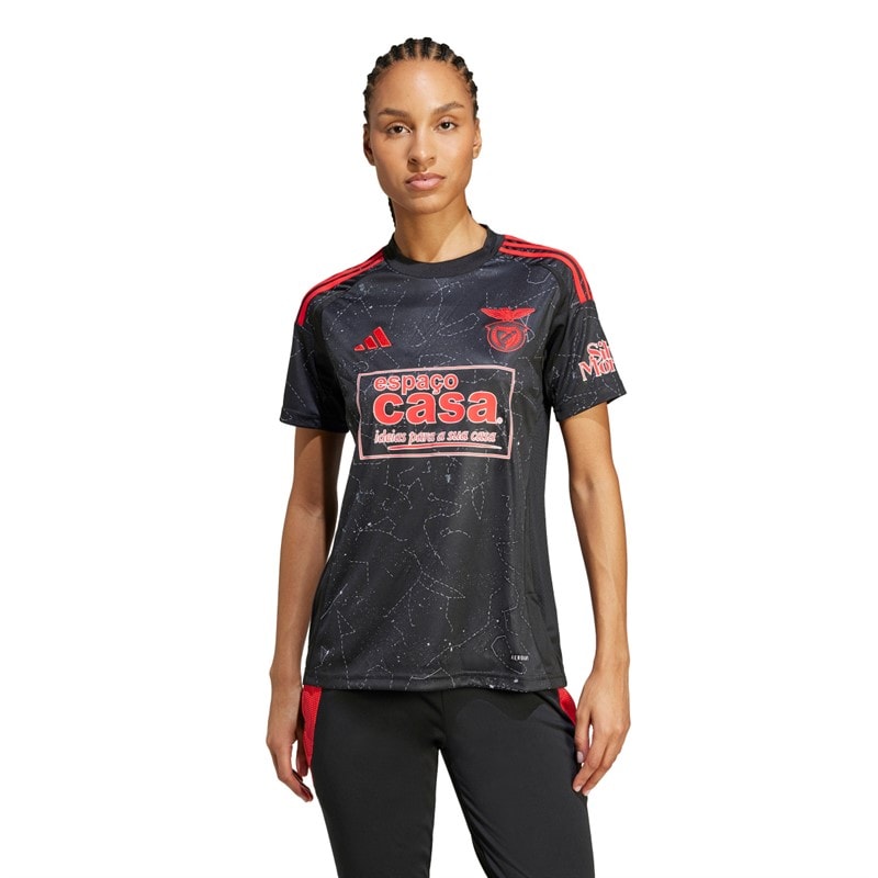 adidas Dames SLB Benfica 24/25 Uitshirt Zwart