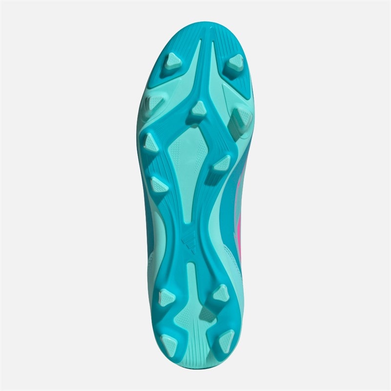 adidas Heren F50 Club Messi FG/MG Firm/Multi Ground Fußballschuhe Flash Aqua/Lucid Pink/Lucid Cyan - Afbeelding 2