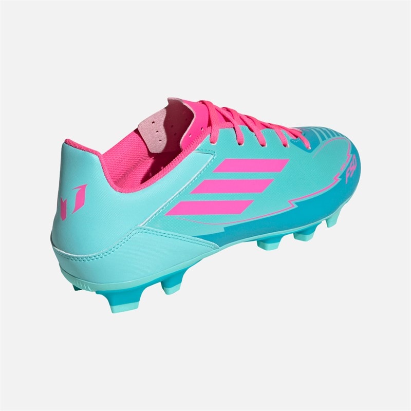 adidas Heren F50 Club Messi FG/MG Firm/Multi Ground Fußballschuhe Flash Aqua/Lucid Pink/Lucid Cyan - Afbeelding 3