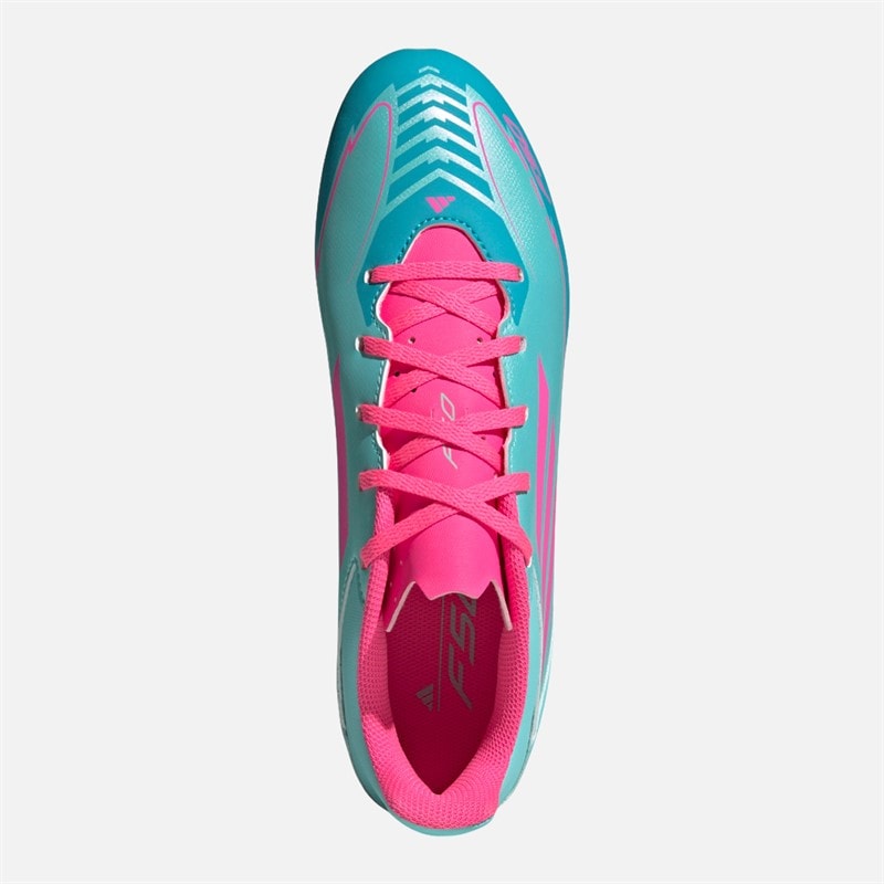 adidas Heren F50 Club Messi FG/MG Firm/Multi Ground Fußballschuhe Flash Aqua/Lucid Pink/Lucid Cyan - Afbeelding 4
