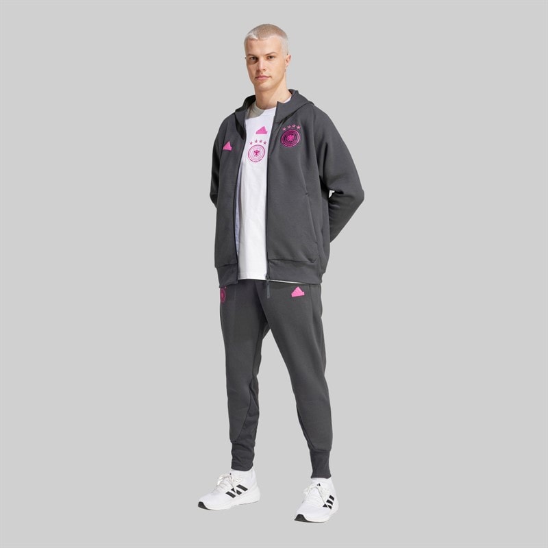 adidas Heren DFB Duitsland 24 Reis Volledige Rits Hoodie Carbon - Afbeelding 5