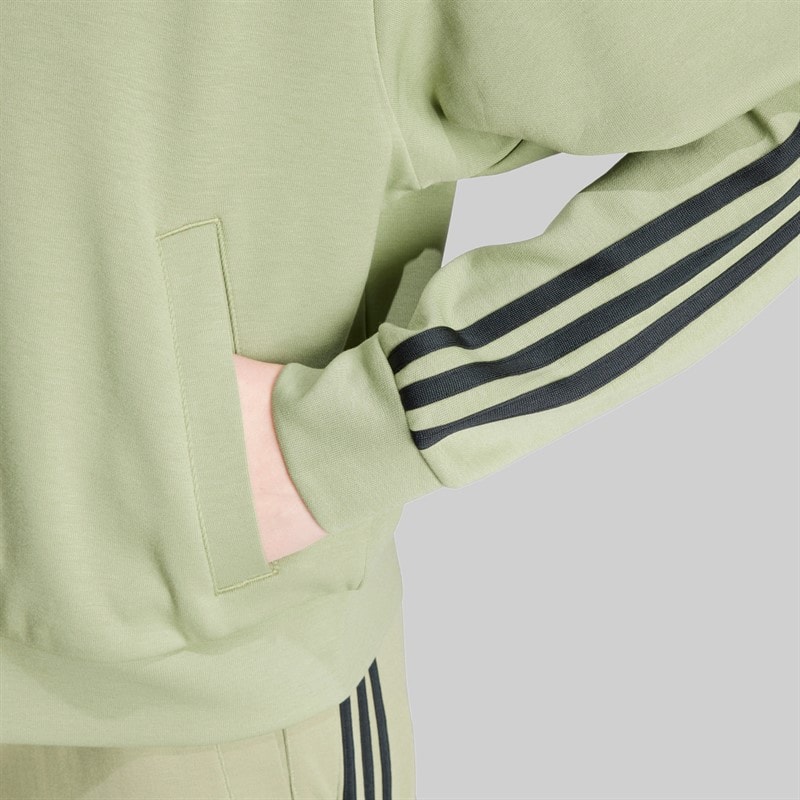 adidas Dames Future Icons 3-Stripes Volledige Rits Hoodie Tent Green - Afbeelding 4