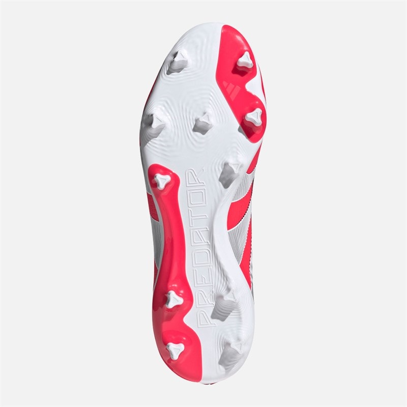 adidas Heren Predator League Schnürlose FG/MG Fest/Mehrfachboden Fußballschuhe Lucid Red/Cloud White/Core Black - Afbeelding 2