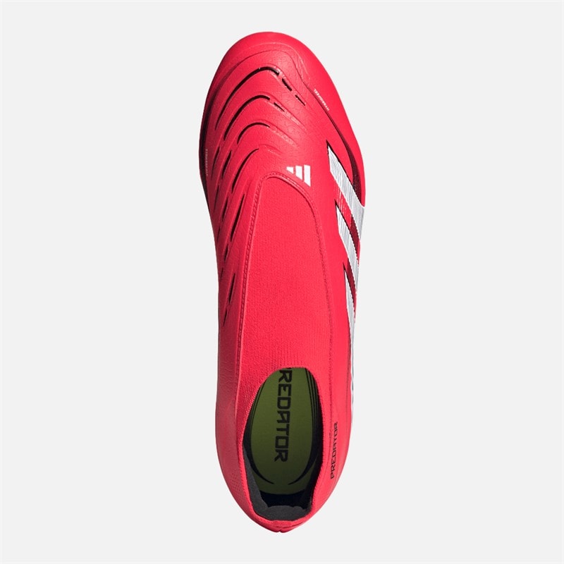 adidas Heren Predator League Schnürlose FG/MG Fest/Mehrfachboden Fußballschuhe Lucid Red/Cloud White/Core Black - Afbeelding 4