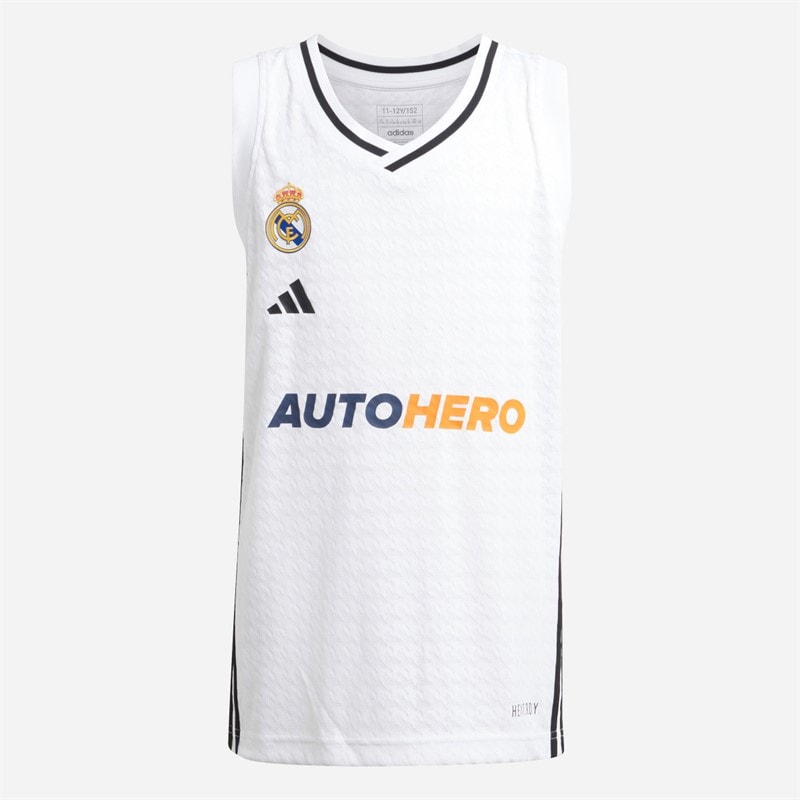adidas Maillot de basket domicile Real Madrid Junior RMB 24/25 Blanc