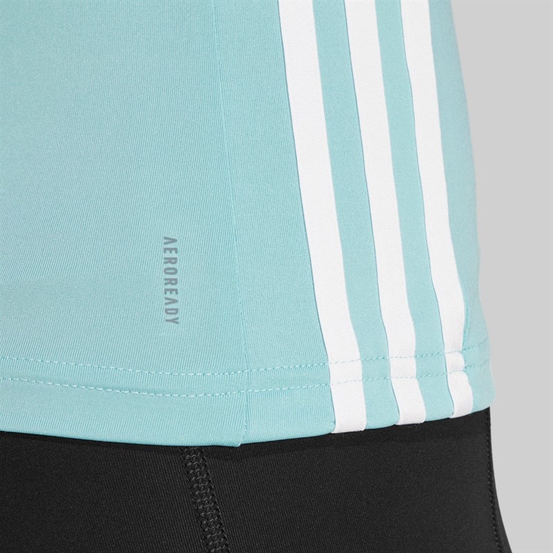 adidas Dames AEROREADY Train Essentials 3 Strepen Tanktop Mint Tone/Wit - Afbeelding 4