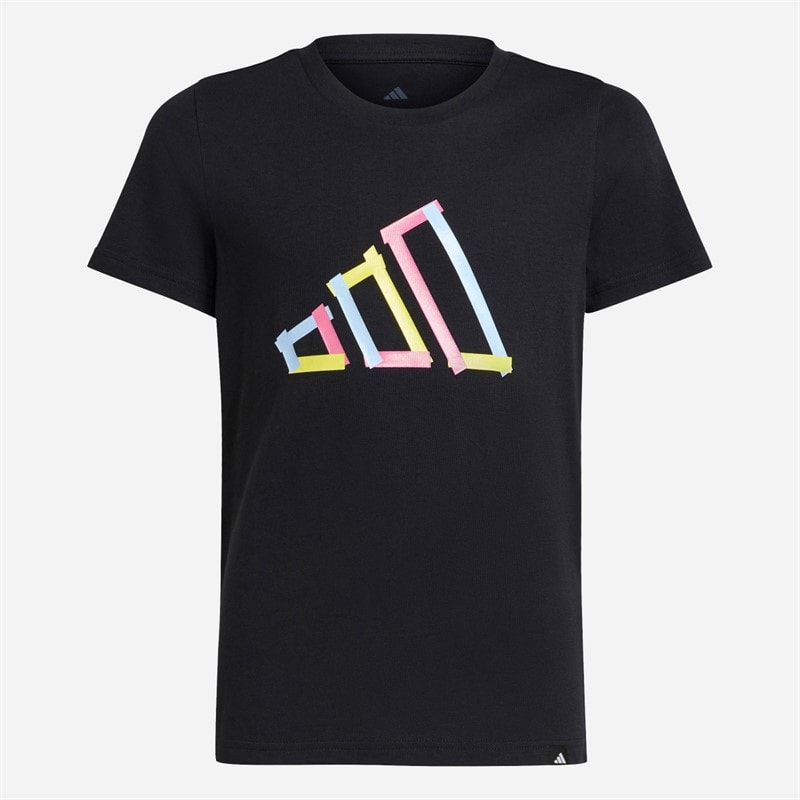 adidas Jongens Tech Logo Grafische T-shirt Zwart - Afbeelding 1