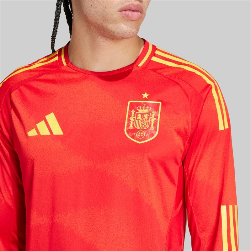 adidas Heren FEF Spanje 23/24 Authentiek Thuis Lange Mouwshirt Better Scarlet - Afbeelding 3