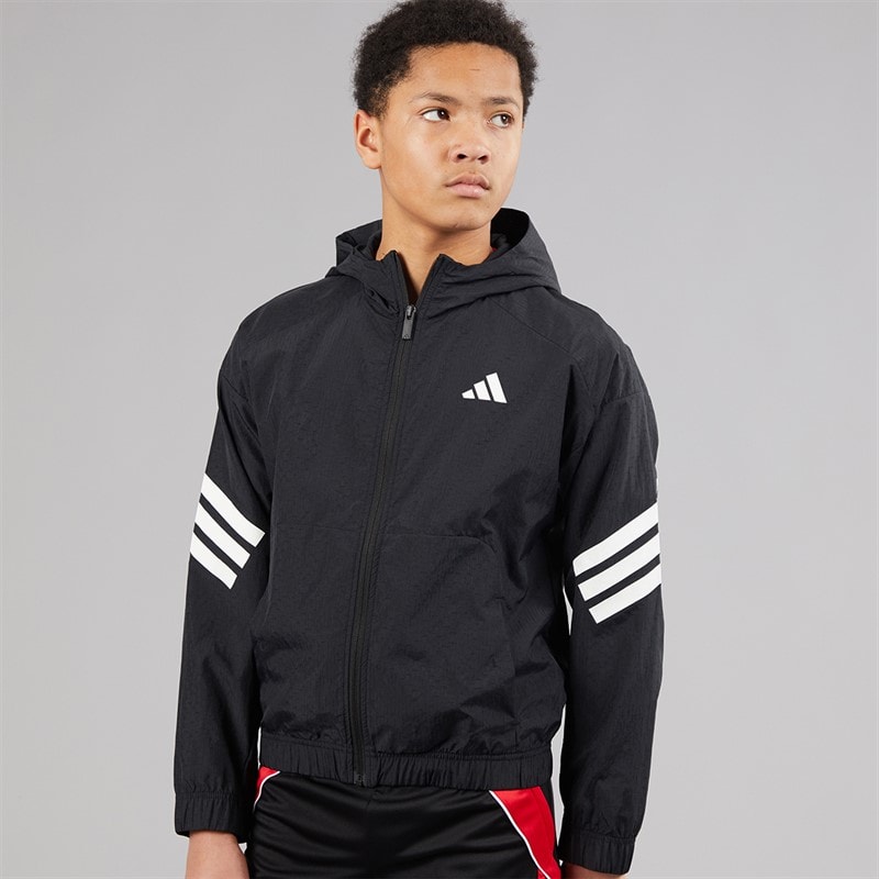 adidas Jongens Future Icons 3-Stripes Gewatteerd Trainingsjack Zwart/Wit - Afbeelding 5