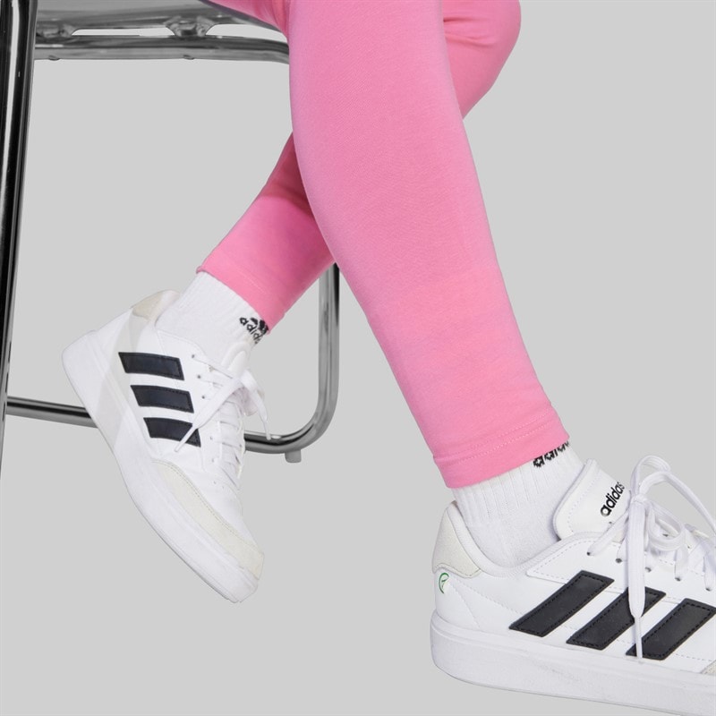 adidas Legginsy z z logo dla dziewcząt kolor Pink Fushion/Biały – zdjęcie  4
