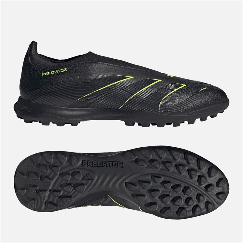 adidas Heren Predator League Laceless TF Astro Voetbalschoenen Core Black/Carbon/Lucid Lemon