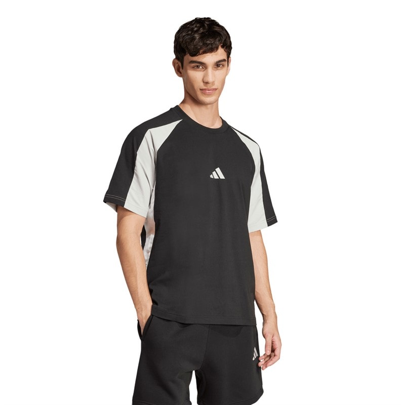 adidas T-shirt z kolorowymi blokami dla niego kolor Czarny – zdjęcie  5