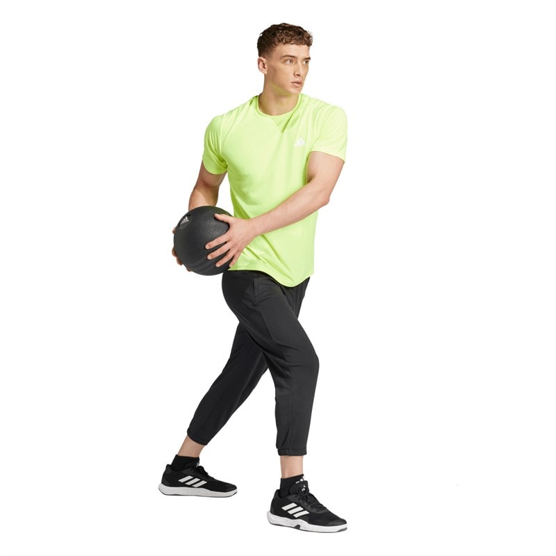 adidas T-shirt d'entraînement essentiel Homme Lucid Lemon/Blanc - Image 3