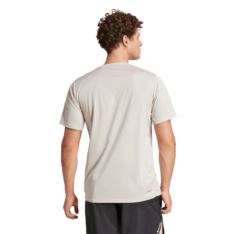 adidas Heren Train Essentiële T shirt Beige/Zwart Beige /Zwart - Afbeelding 2