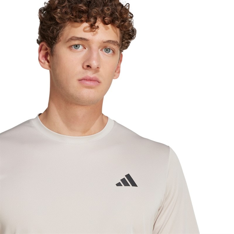 adidas Heren Train Essentiële T shirt Beige/Zwart Beige /Zwart - Afbeelding 3
