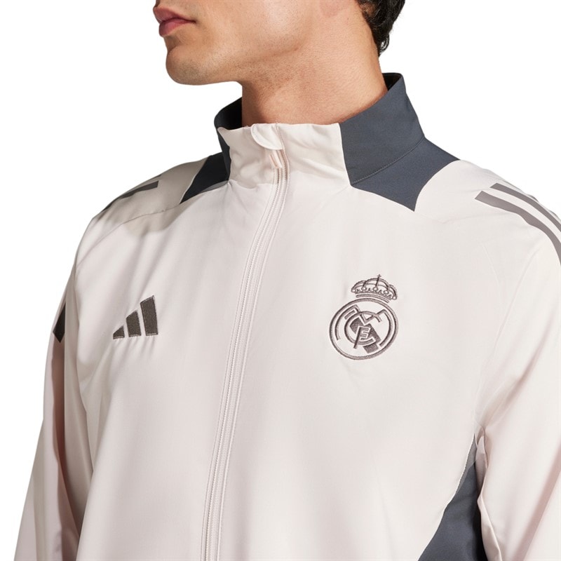 adidas Veste d'entraînement et de présentation européenne RMCF Real Madrid 24/25 Homme Putty Mauve/Dark Grey/Charcoal - Image 3