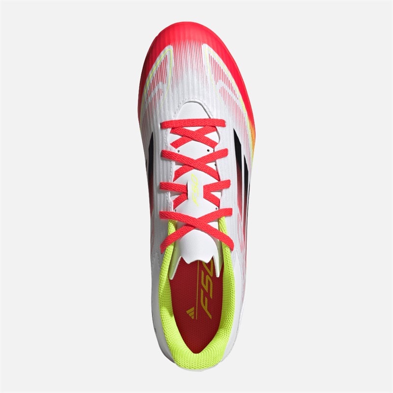 adidas Chaussures de football F50 Club TF Homme Cloud White/Core Black/Solar Yellow - Image 4