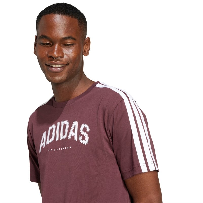 adidas Collegiate Linear Graphic T-shirt dla niego kolor Aurora Ruby – zdjęcie  5