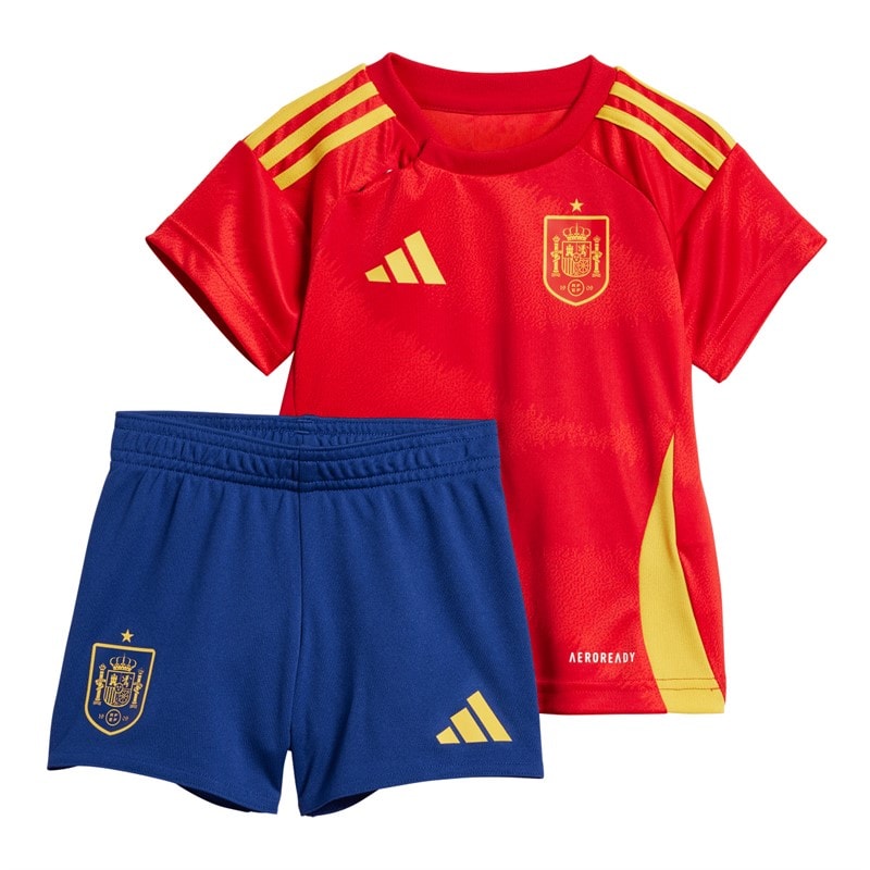 adidas Ensemble maillot et short de bébé FEF Espagne 24/25 Domicile Better Scarlet