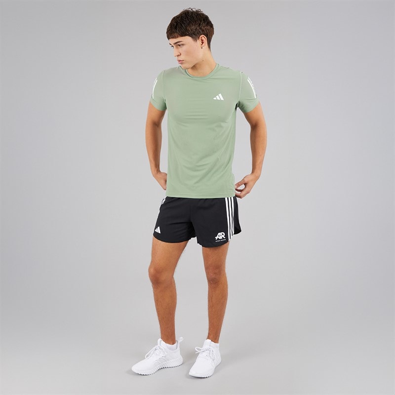 adidas Heren Own The Run hardloop T-shirt Silver Green - Afbeelding 4