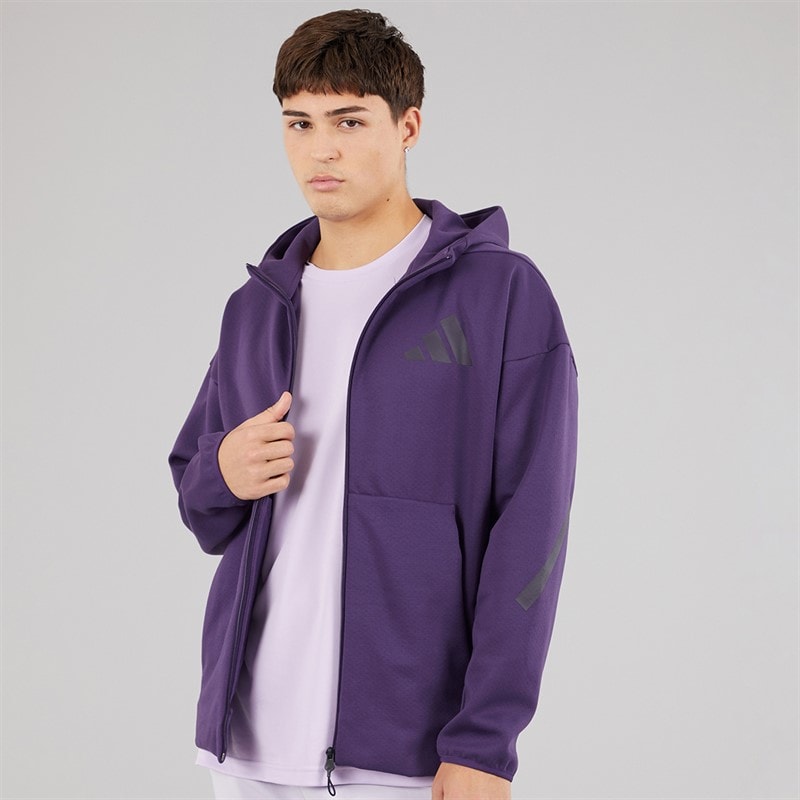 adidas Heren Z.N.E Full Zip Hoodie Aurora Plum - Afbeelding 3