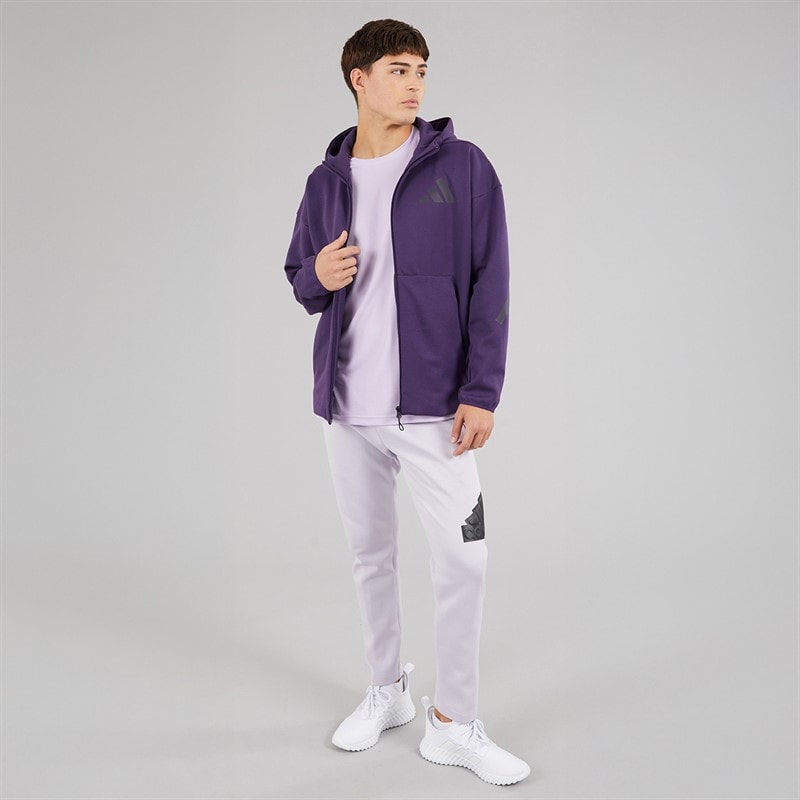 adidas Heren Z.N.E Full Zip Hoodie Aurora Plum - Afbeelding 4