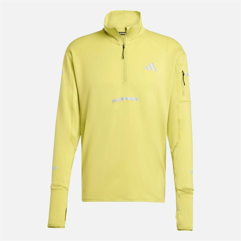 adidas Heren Adi365 Climawarm+ Hardloop Half Rits Top Preloved Lime - Afbeelding 1