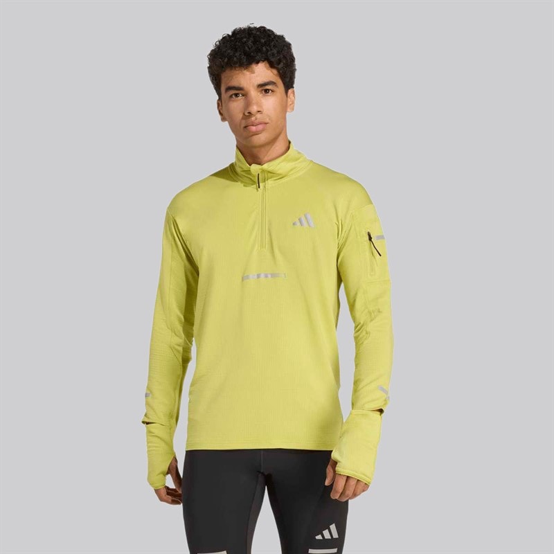 adidas Heren Adi365 Climawarm+ Hardloop Half Rits Top Preloved Lime - Afbeelding 2