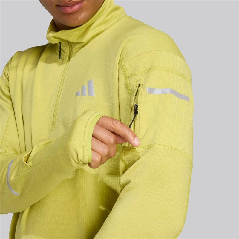 adidas Heren Adi365 Climawarm+ Hardloop Half Rits Top Preloved Lime - Afbeelding 5