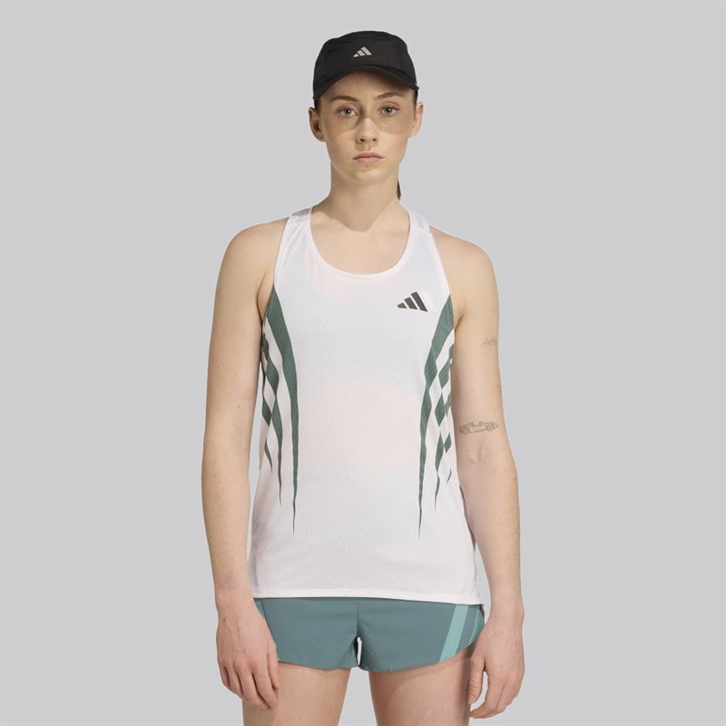 adidas Adizero Archive running singlet dla niej kolor Biały/Preloved Teal – zdjęcie  2