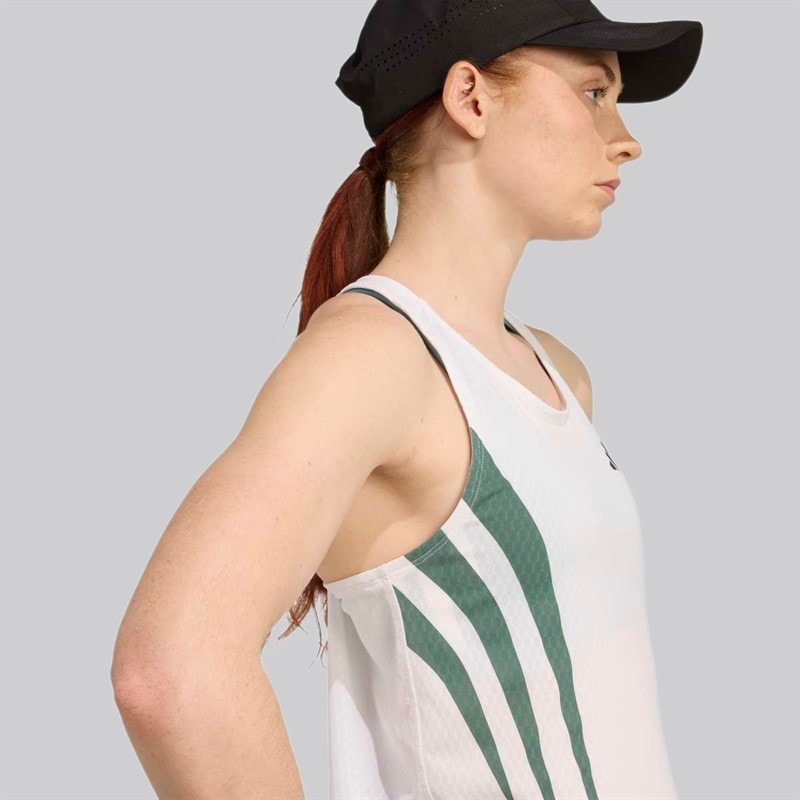 adidas Adizero Archive running singlet dla niej kolor Biały/Preloved Teal – zdjęcie  5