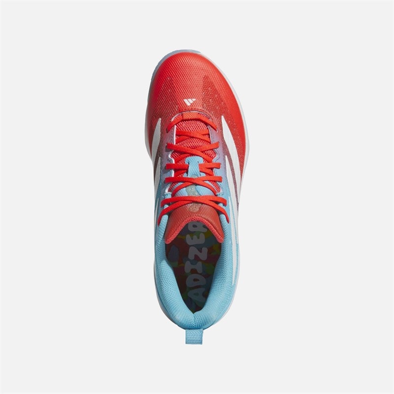 adidas Chaussures de baseball Adizero Impact Turf Homme Bright Cyan/Footwear White/Bright Red - Image 4