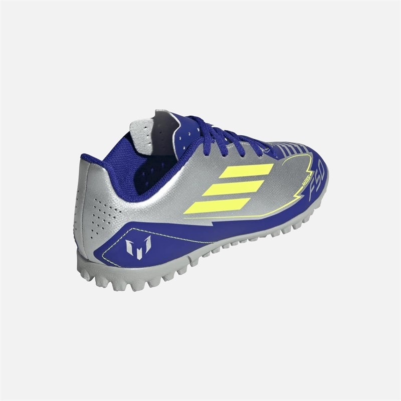 adidas F50 Messi Club La Vida Rapida Pack TF Astro Buty piłkarskie dla dzieci kolor Silver Metallic/Solar Yellow/Lucid Blue – zdjęcie  3