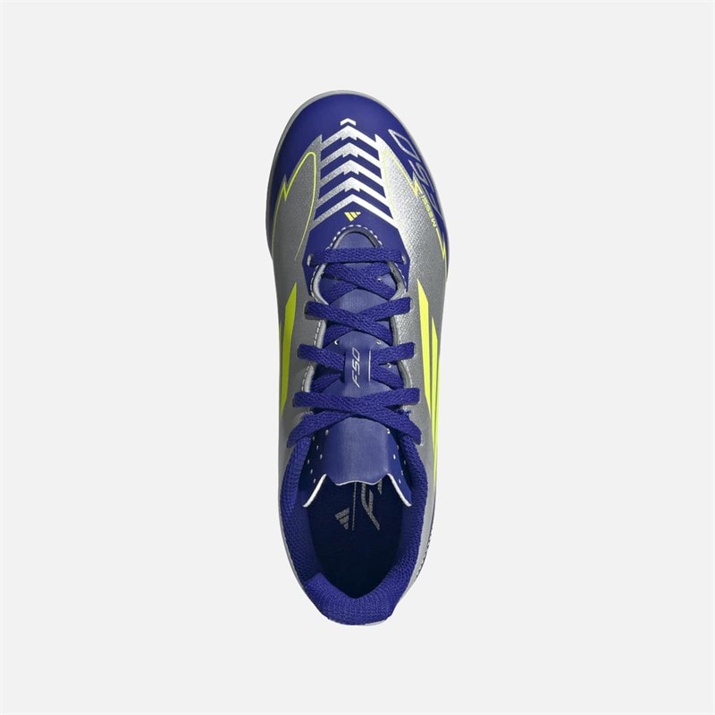 adidas F50 Messi Club La Vida Rapida Pack TF Astro Buty piłkarskie dla dzieci kolor Silver Metallic/Solar Yellow/Lucid Blue – zdjęcie  4