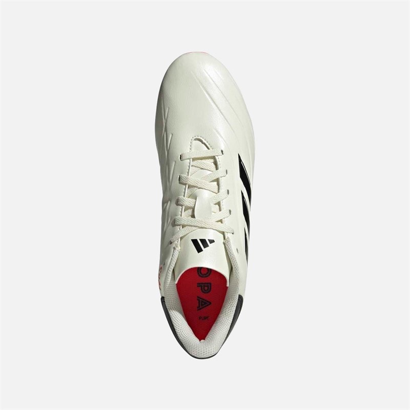 adidas Heren Copa Pure II Club FXG Flexibele Grond Voetbalschoenen Ivory/Core Black/Solar Red - Afbeelding 4