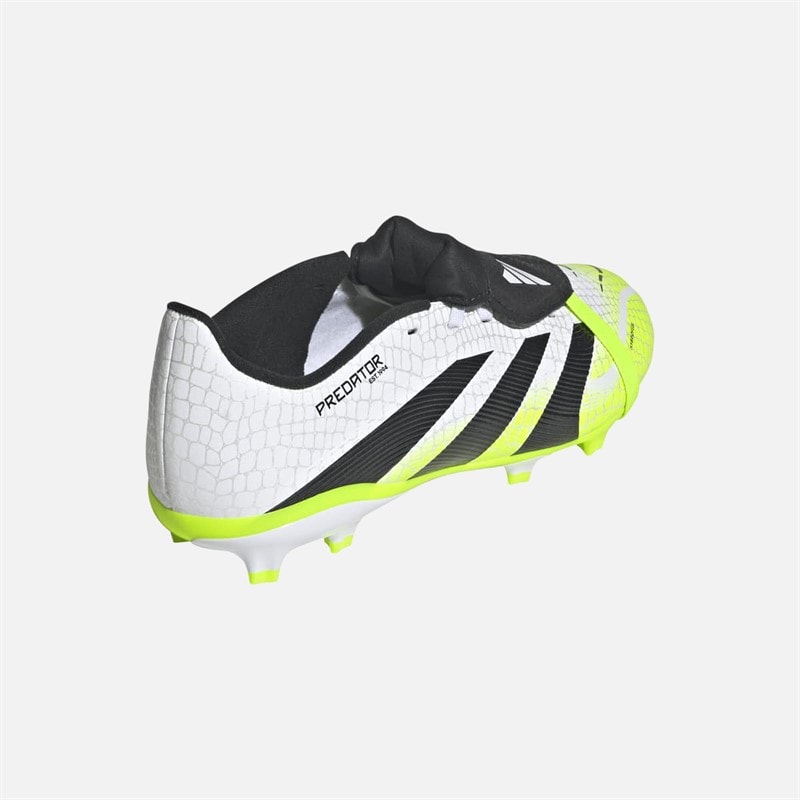 adidas Predator League Tongue FG/MG buty piłkarskie do gry na twardej nawierzchni/wielofunkcyjne dla dzieci kolor Cloud White/Core Black/Lucid Lemon – zdjęcie  3