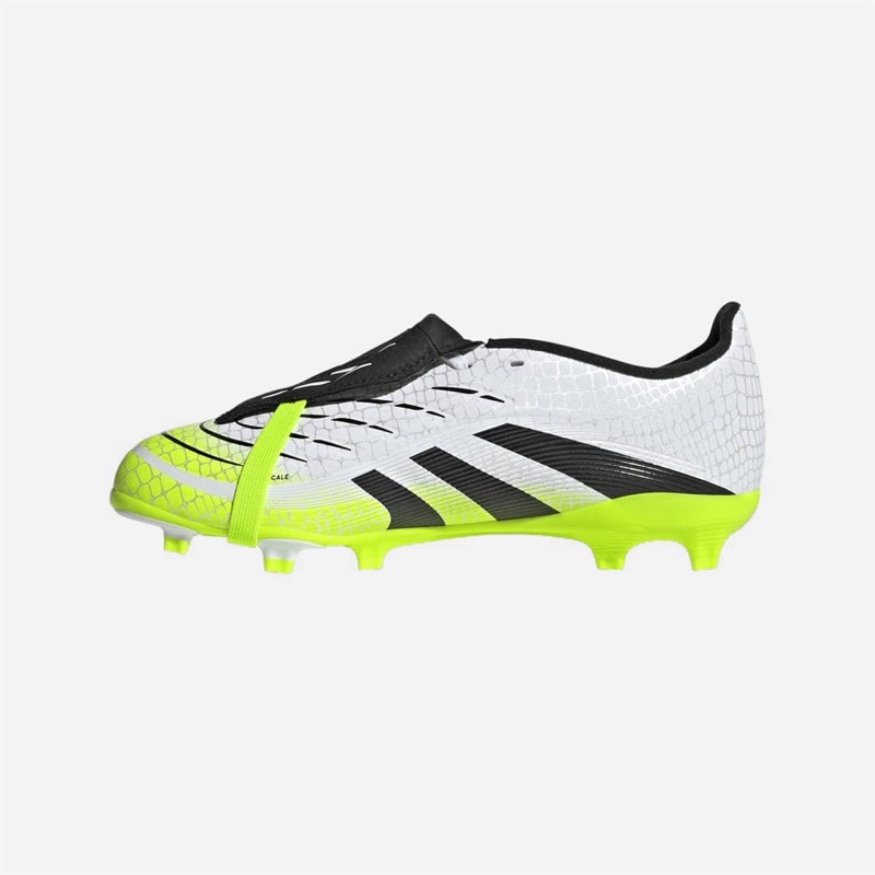adidas Predator League Tongue FG/MG buty piłkarskie do gry na twardej nawierzchni/wielofunkcyjne dla dzieci kolor Cloud White/Core Black/Lucid Lemon – zdjęcie  5