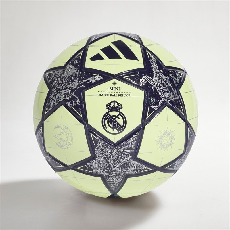 adidas Heren UEFA Champions League Real Madrid Mini Voetbal Almost Lime/Silver Metallic/Noble Ink