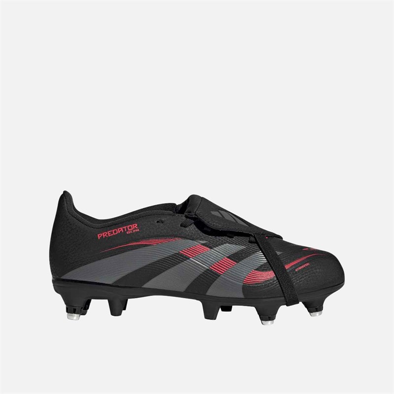 adidas Kinderen Predator League Tong SG Zachte Ondergrond Voetbalschoenen Core Black/Grey Four/Lucid Red