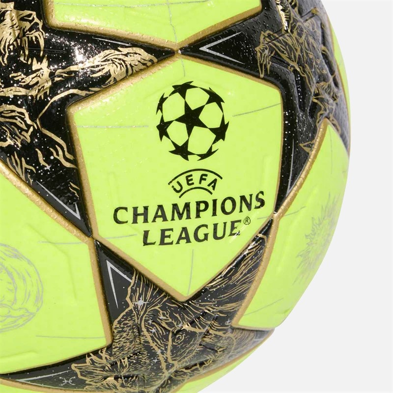 adidas Heren UEFA Champions League Pro Winter Voetbal (FIFA Pro Gecertificeerd) Solar Yellow/Zwart/Gold Metallic/Silver Metallic - Afbeelding 3
