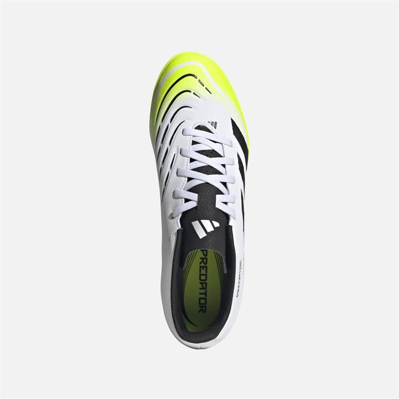 adidas Heren Predator Club TF Astro Fußballschuhe Cloud White/Core Black/Lucid Lemon - Afbeelding 4