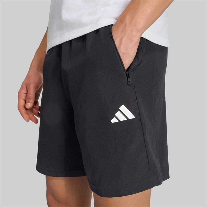 adidas Heren Train Essentials Geweven Trainingsbroek Kort Zwart/Wit - Afbeelding 3