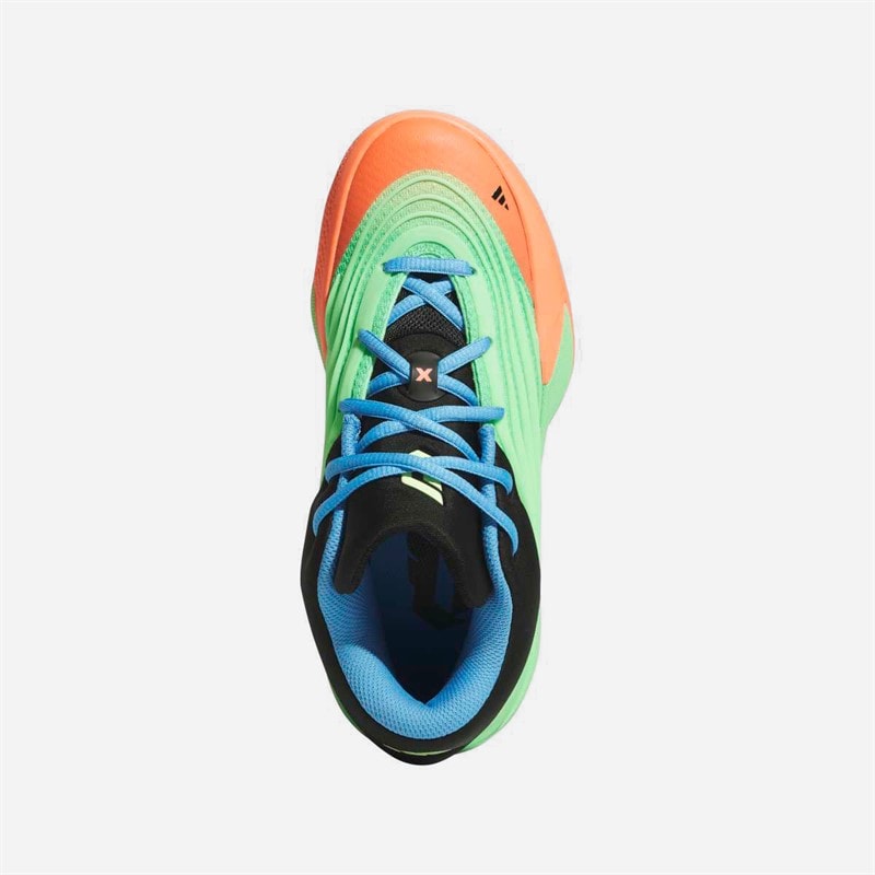 adidas Kinderen Dames X Basketbalschoenen Lime Burgundy/Signal Coral/Blue Burst - Afbeelding 4